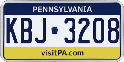 PA license plate KBJ3208
