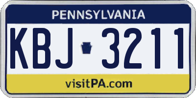 PA license plate KBJ3211