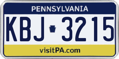 PA license plate KBJ3215