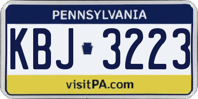 PA license plate KBJ3223