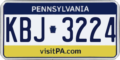 PA license plate KBJ3224