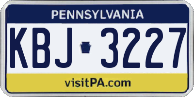 PA license plate KBJ3227