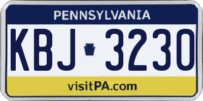 PA license plate KBJ3230