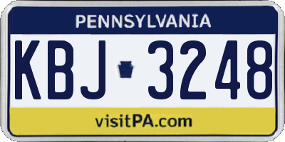 PA license plate KBJ3248
