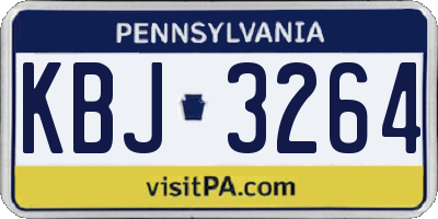 PA license plate KBJ3264