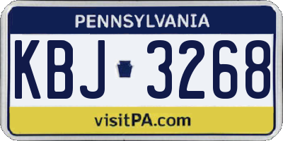 PA license plate KBJ3268