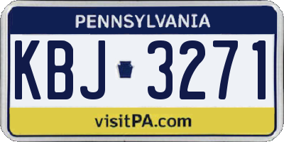 PA license plate KBJ3271