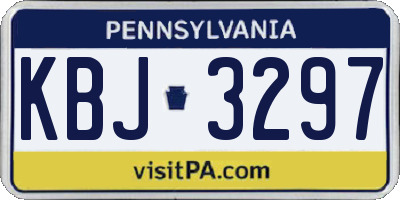 PA license plate KBJ3297