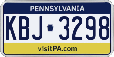 PA license plate KBJ3298
