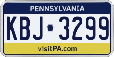 PA license plate KBJ3299