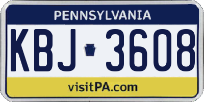 PA license plate KBJ3608