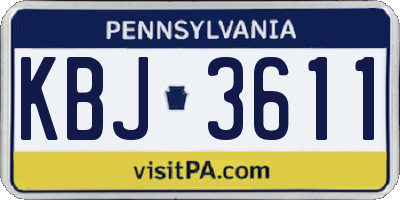 PA license plate KBJ3611