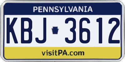 PA license plate KBJ3612