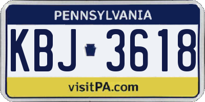 PA license plate KBJ3618