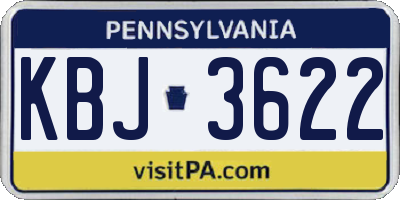 PA license plate KBJ3622