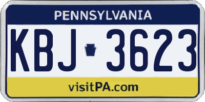 PA license plate KBJ3623