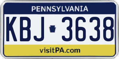 PA license plate KBJ3638