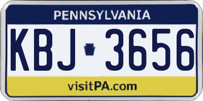 PA license plate KBJ3656
