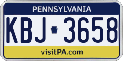 PA license plate KBJ3658