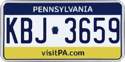 PA license plate KBJ3659