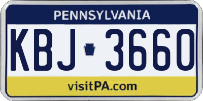 PA license plate KBJ3660