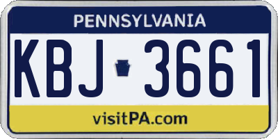 PA license plate KBJ3661