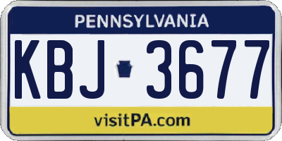 PA license plate KBJ3677