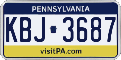 PA license plate KBJ3687
