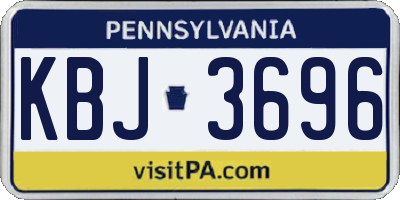 PA license plate KBJ3696