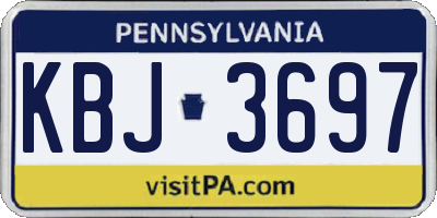 PA license plate KBJ3697