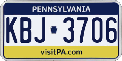 PA license plate KBJ3706