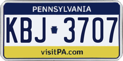 PA license plate KBJ3707