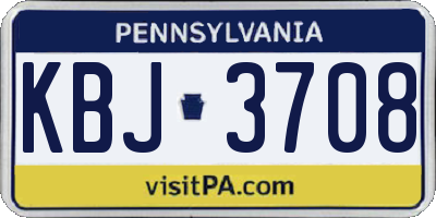 PA license plate KBJ3708