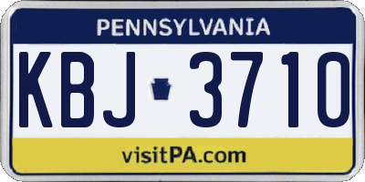 PA license plate KBJ3710