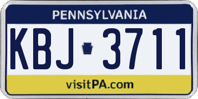 PA license plate KBJ3711