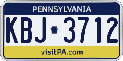 PA license plate KBJ3712