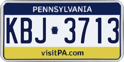 PA license plate KBJ3713