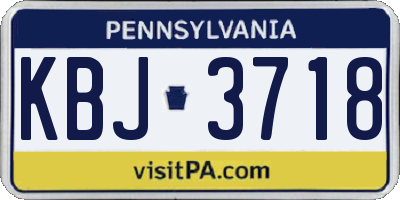 PA license plate KBJ3718