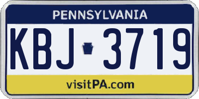 PA license plate KBJ3719