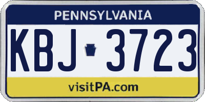 PA license plate KBJ3723