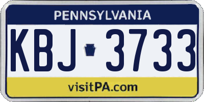 PA license plate KBJ3733
