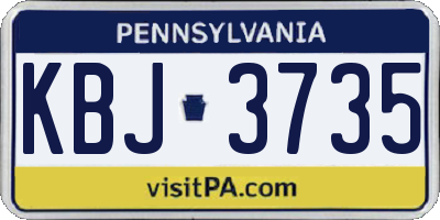 PA license plate KBJ3735