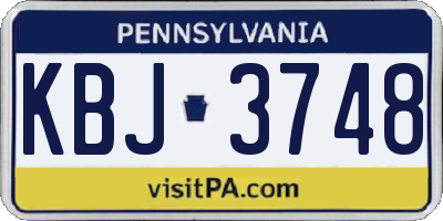 PA license plate KBJ3748
