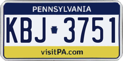 PA license plate KBJ3751