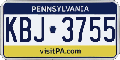 PA license plate KBJ3755