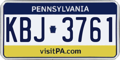 PA license plate KBJ3761
