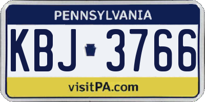 PA license plate KBJ3766