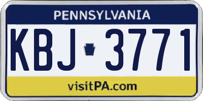 PA license plate KBJ3771