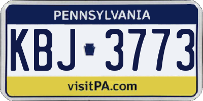 PA license plate KBJ3773