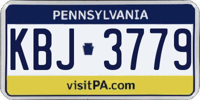 PA license plate KBJ3779